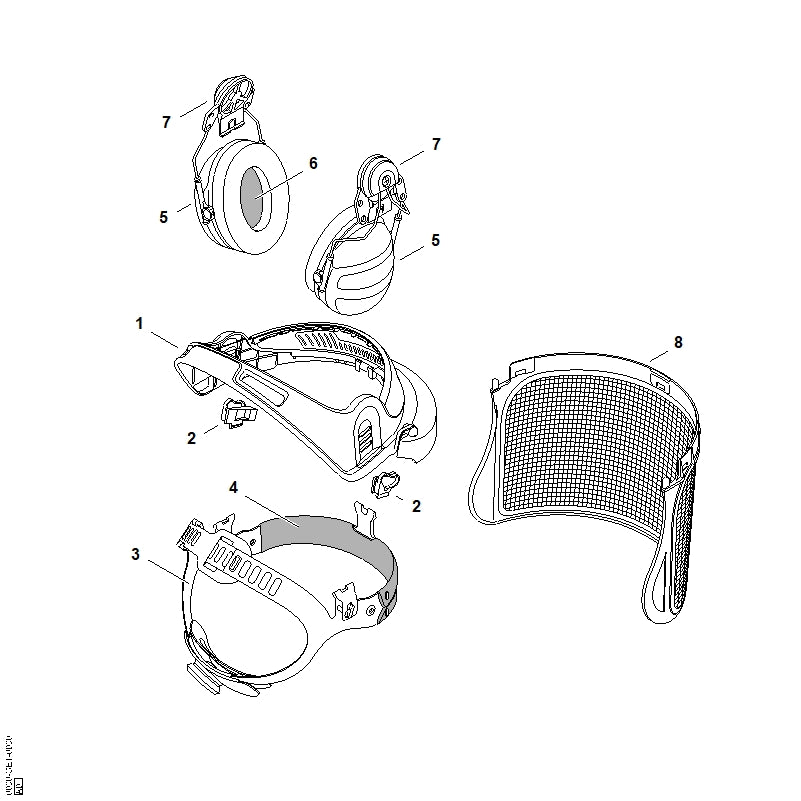 STIHL 0000-884-9711 Schweißband positie 4 technische tekening