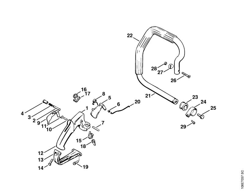 STIHL 9015-319-1800 Sechskantschraube DIN933-M8x20-Z4 positie 25 technische tekening