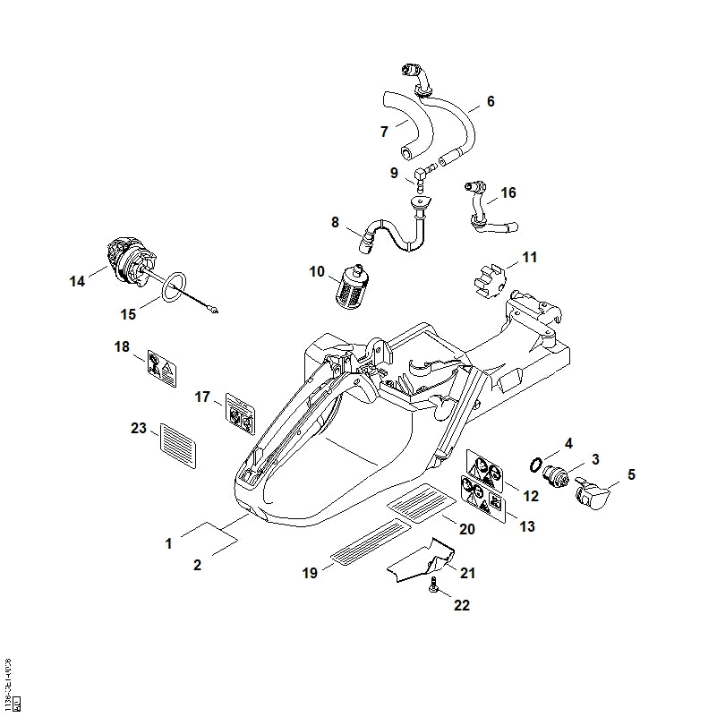 STIHL 0000-937-4070 Schlauch 90 mm positie 7 technische tekening