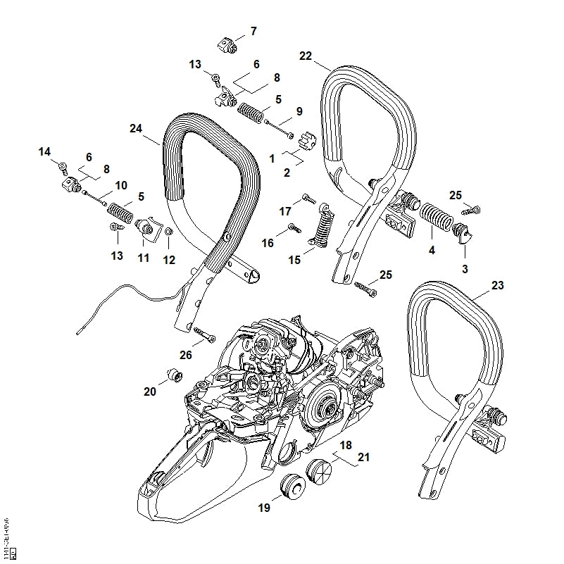 STIHL 1141-790-3800 AV-Lagerstopfen positie 11 technische tekening