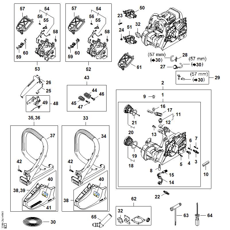 STIHL 0000-791-3106 Feder positie 45 technische tekening