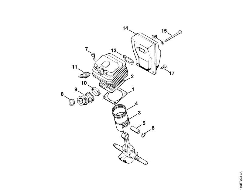 STIHL 1117-029-2301 Zylinderdichtung positie 1 technische tekening