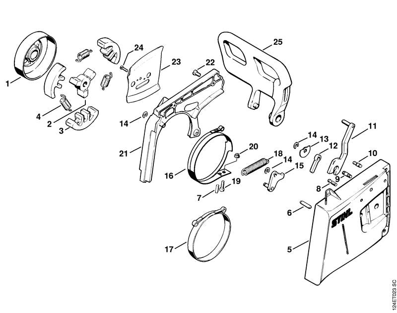 STIHL 1111-160-5401 Bremsband positie 16 technische tekening