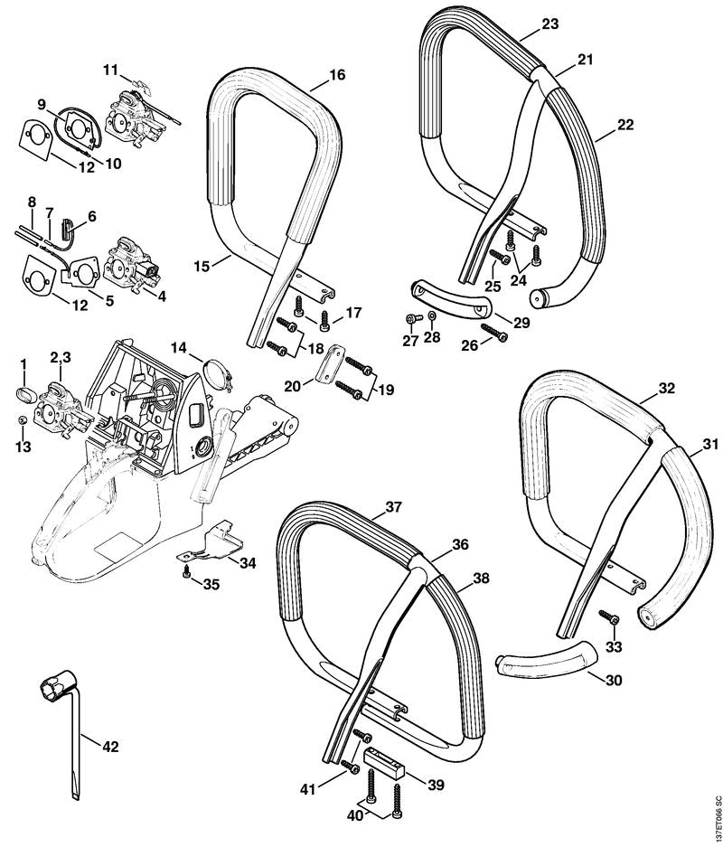 STIHL 1122-121-7000 Prallwand positie 12 technische tekening