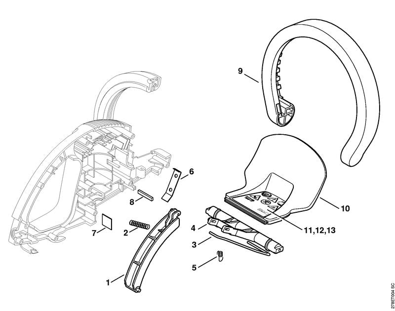 STIHL 4814-967-1802 Leistungsschild HSE 41 positie 12 technische tekening