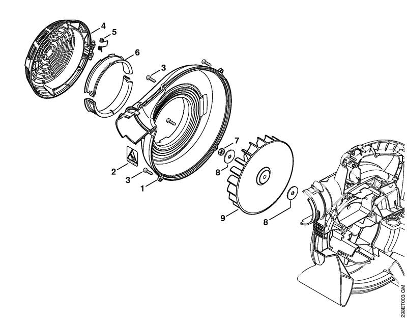 STIHL 4241-700-4104 Gebläsegehäuse außen positie 1 technische tekening