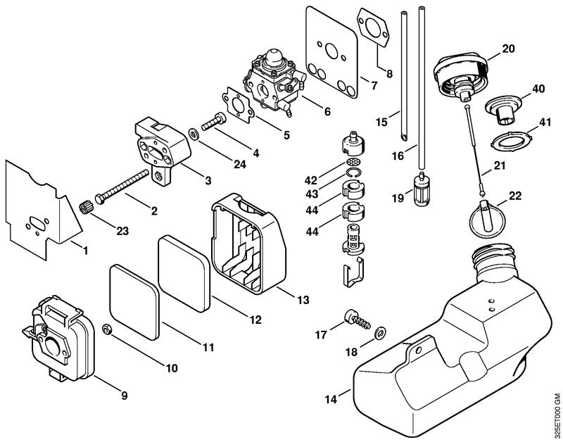 STIHL 4227-358-0800 Schlauch 185 mm positie 15 technische tekening