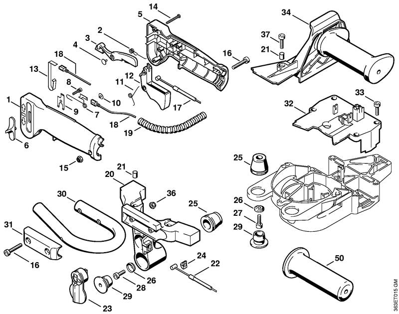 STIHL 4226-790-3301 AV-Träger positie 20 technische tekening