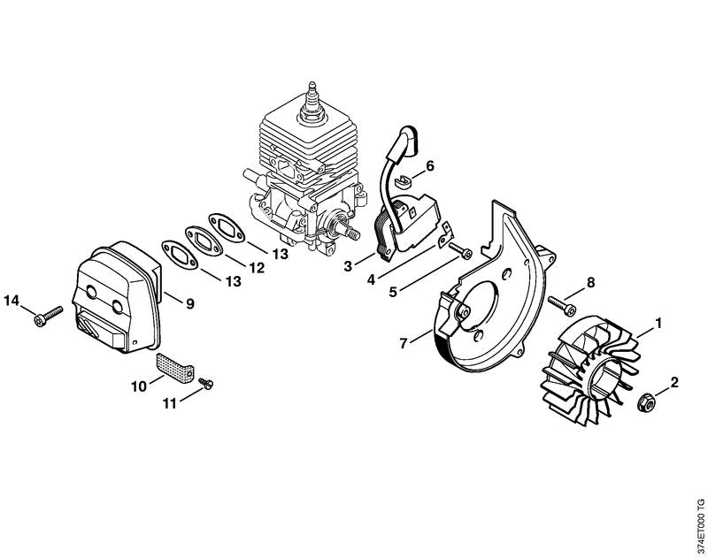STIHL 4140-145-1200 Flansch positie 12 technische tekening
