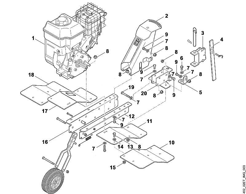 STIHL 9007-318-1950 Sechskantschraube M8x50 positie 19 technische tekening