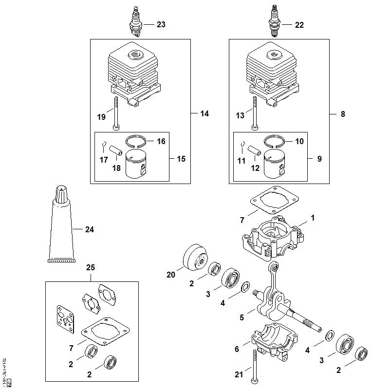 STIHL 4140-029-2302 Zylinderdichtung positie 7 technische tekening