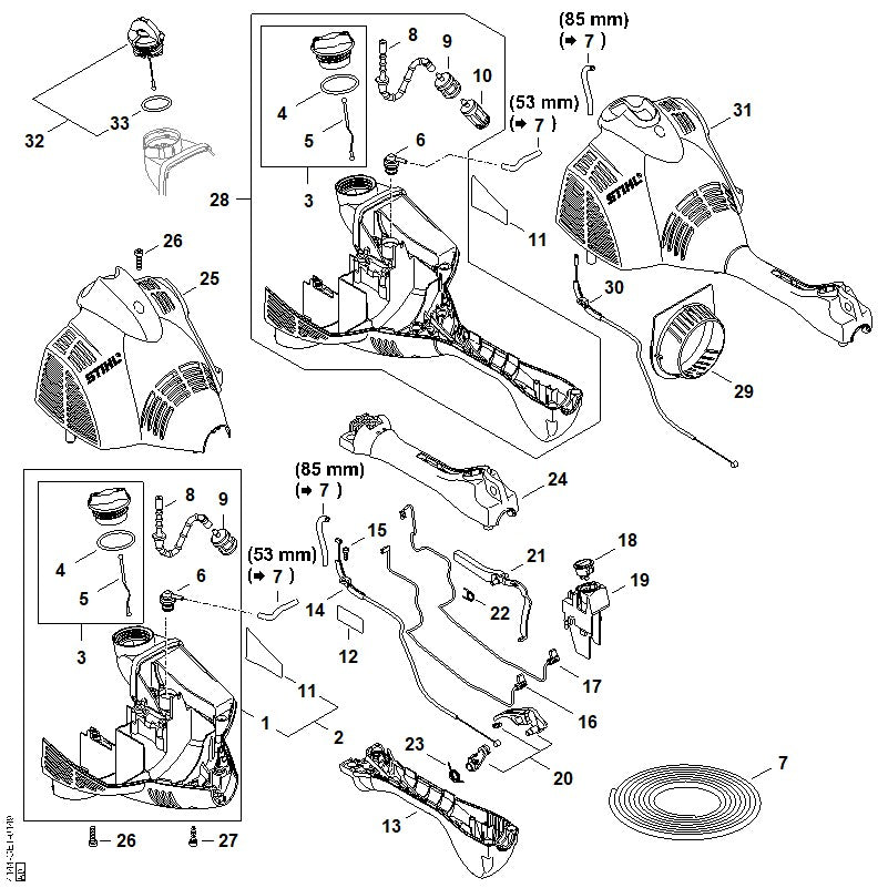 STIHL 4241-967-7200 Warnhinweis positie 12 technische tekening