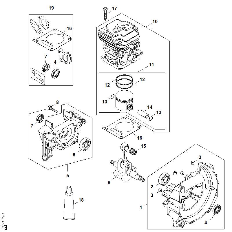 STIHL 4147-034-3004 Verdichtungsring Ø 42x1,2 mm positie 12 technische tekening