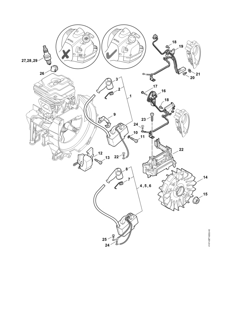 STIHL 4147-400-4705 Steuergerät positie 4 technische tekening
