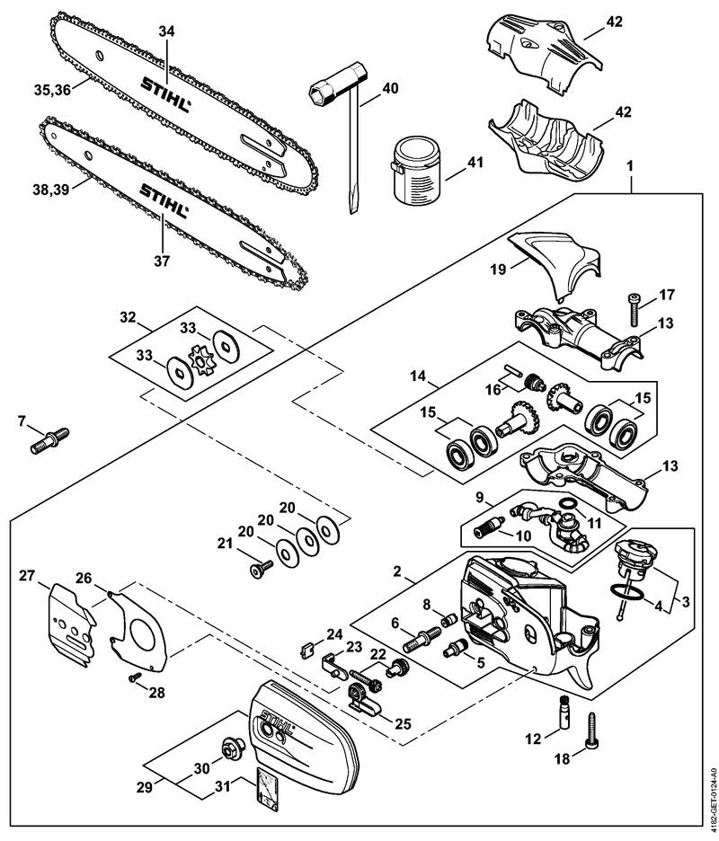 STIHL 4810-641-0900 Deckel positie 42 technische tekening