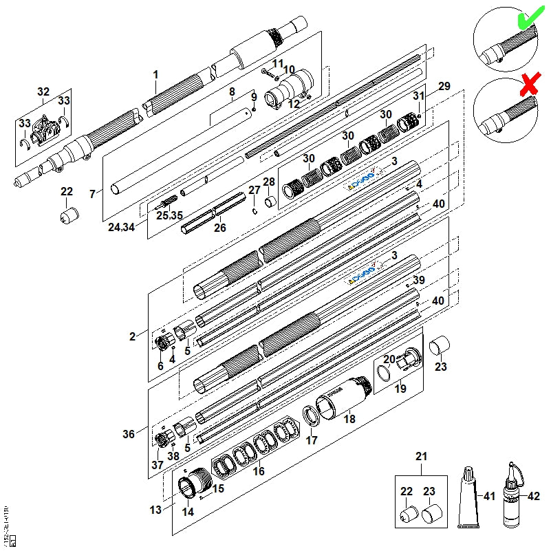 STIHL 4182-710-3237 Antriebswelle positie 24 technische tekening