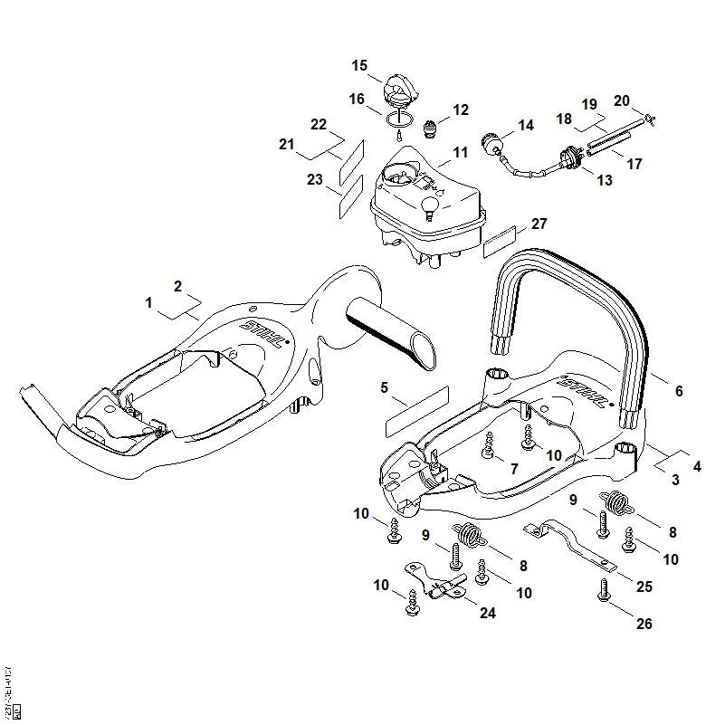 STIHL 0000-350-3503 Saugkopf positie 14 technische tekening