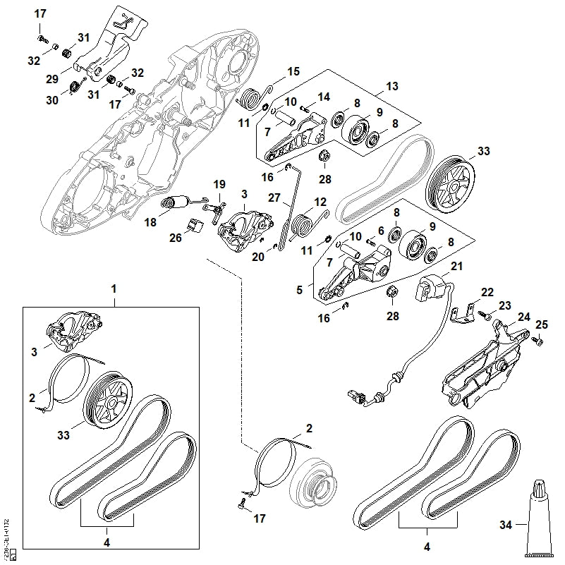 STIHL 4238-792-5500 Buchse positie 32 technische tekening