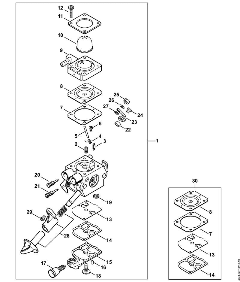 STIHL 4241-122-5000 Distanzhülse positie 22 technische tekening