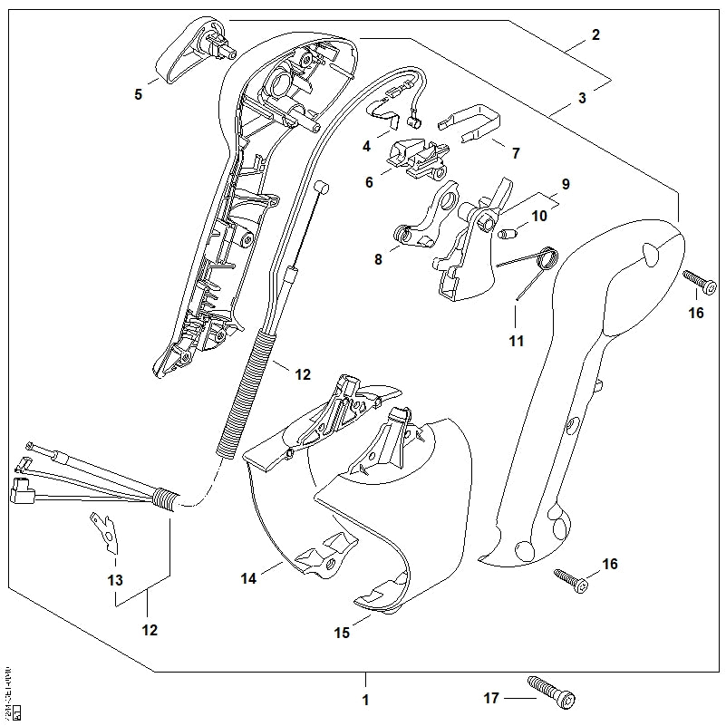 STIHL 4244-180-1113 Gaszug positie 12 technische tekening