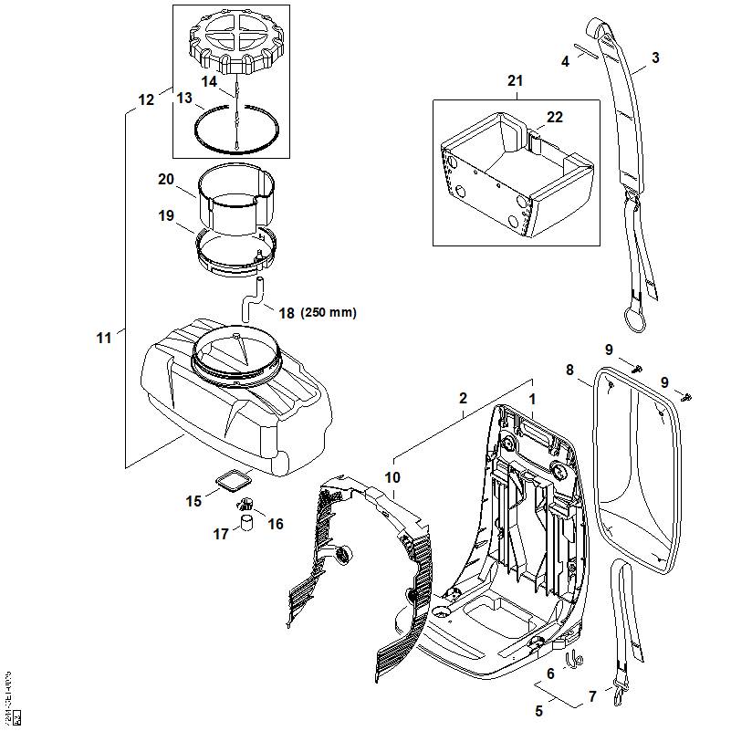 STIHL 4244-719-0250 Dichtung positie 15 technische tekening