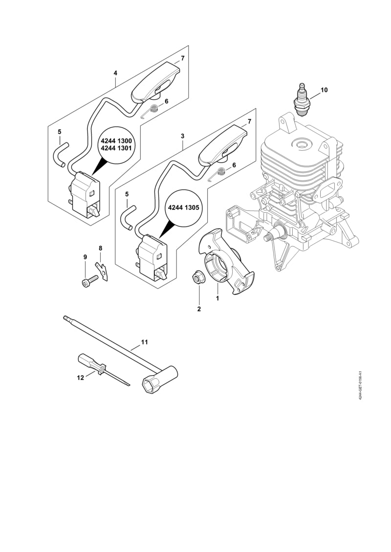 STIHL 4244-431-2100 Steckzunge positie 8 technische tekening
