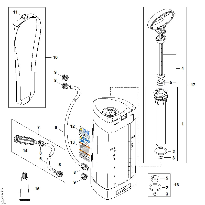 STIHL 4255-502-1902 Handgriff positie 14 technische tekening