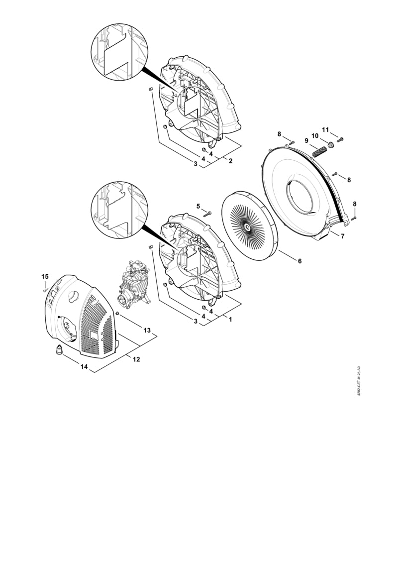 STIHL 4282-701-0702 Gebläsegehäuse außen positie 7 technische tekening