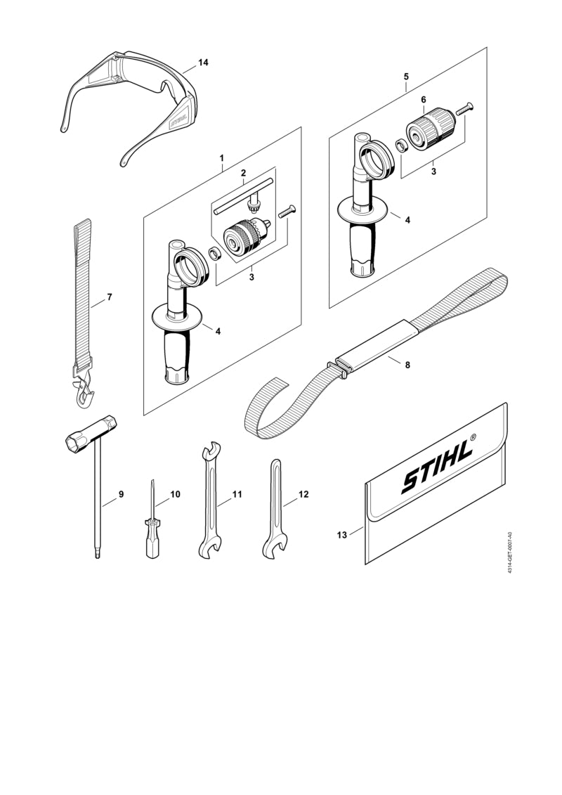 STIHL 4314-710-6500 Riemen positie 7 technische tekening