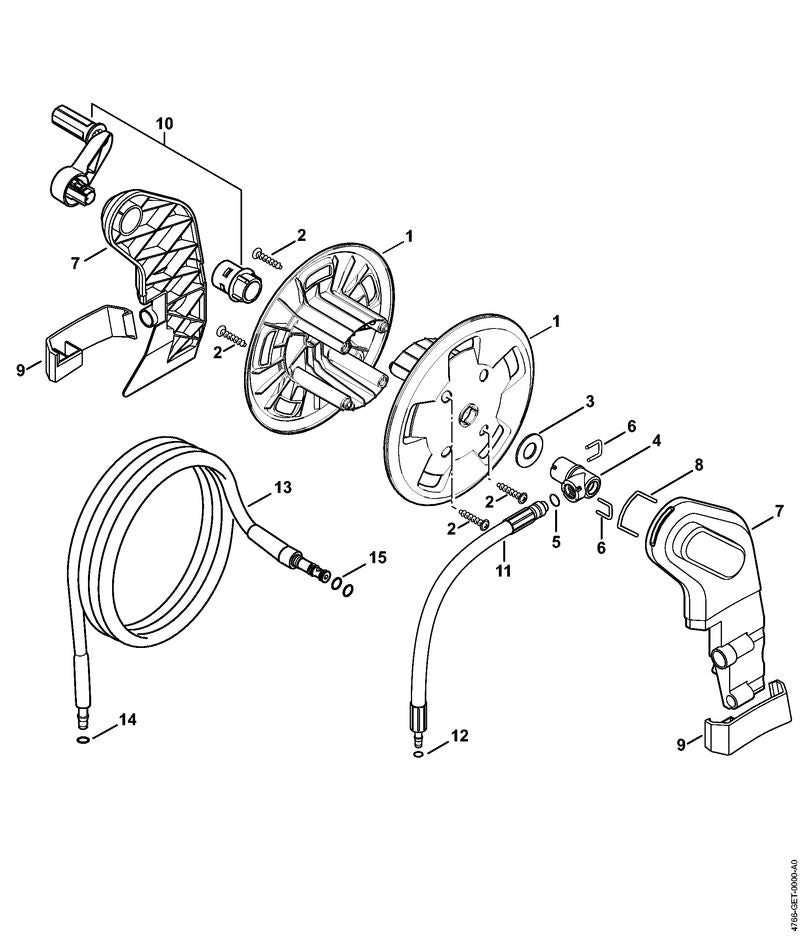 STIHL 4767-791-7500 Abdeckung positie 9 technische tekening