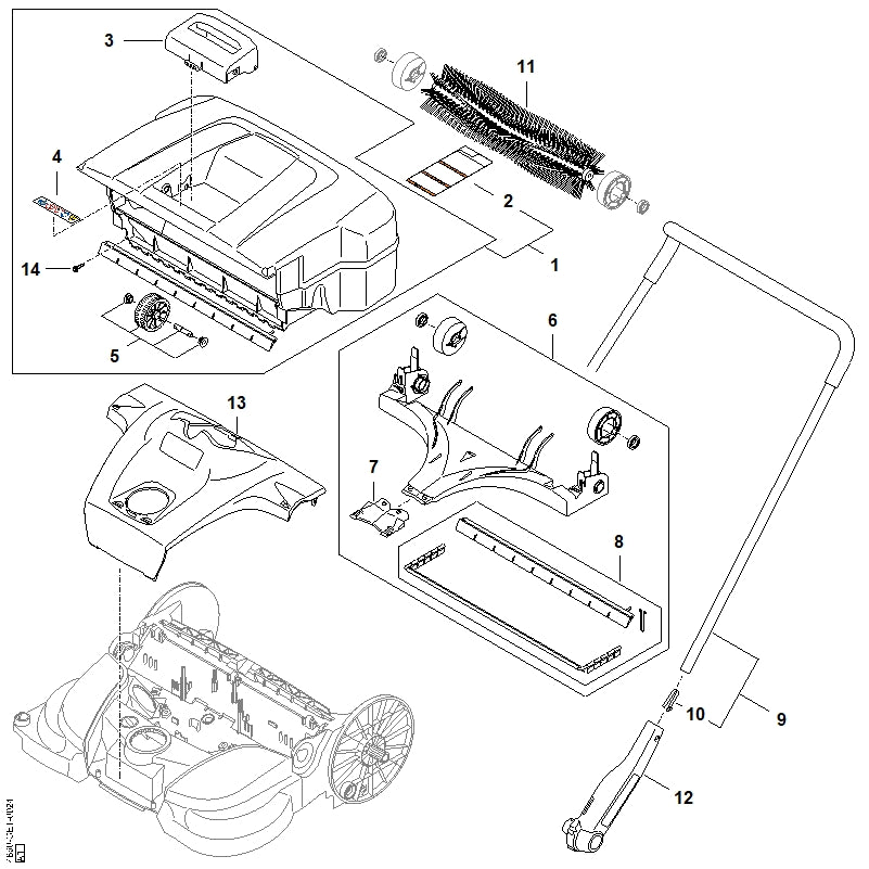 STIHL 4860-967-7201 Warnhinweis Piktogramm KGA positie 4 technische tekening