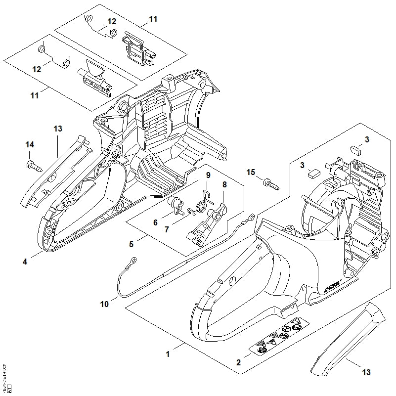 STIHL 4864-007-3800 Satz Bedienelemente positie 5 technische tekening