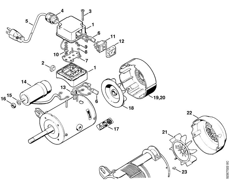STIHL 5203-435-1701 Schutzkappe positie 12 technische tekening