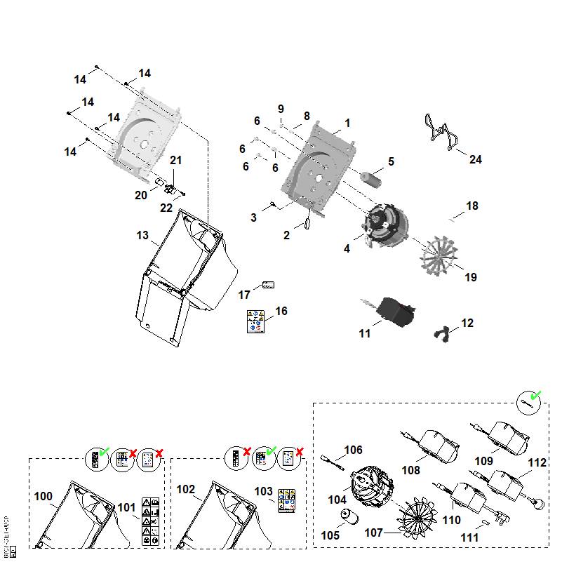 STIHL 6007-760-2200 Motorhaube bekl. positie 13 technische tekening