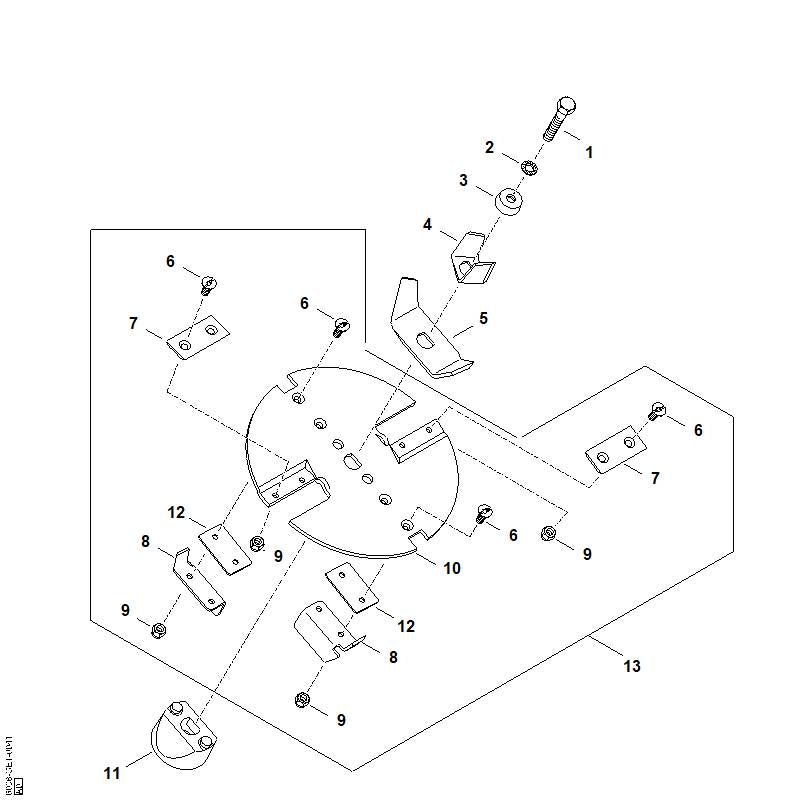 STIHL 6008-702-0600 Mitnehmer positie 11 technische tekening