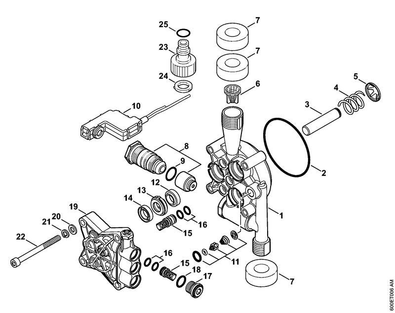 STIHL 4775-430-0501 Schalter positie 10 technische tekening