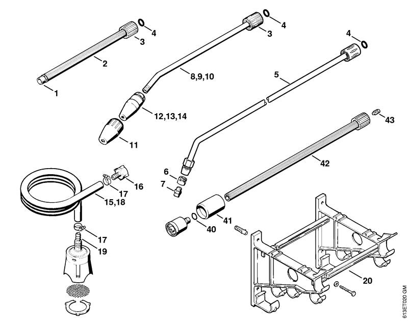STIHL 4900-007-1008 Reparatursatz für Rotordüse KR45 positie -1 technische tekening