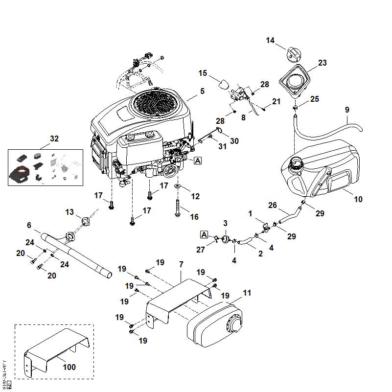STIHL 6140-007-1015 Satz positie 32 technische tekening