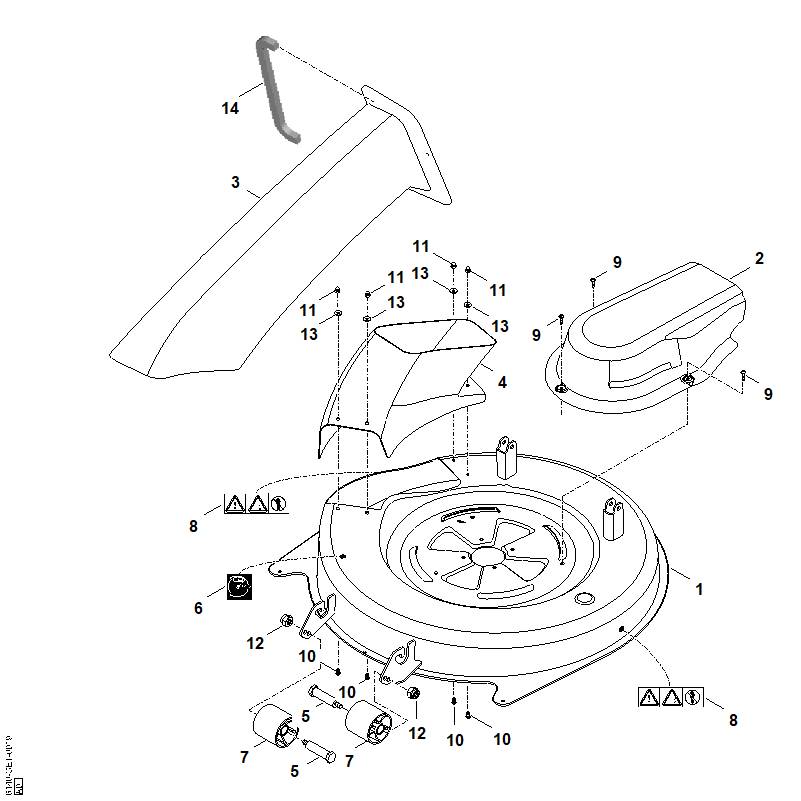 STIHL 6140-700-8511 Gehäuse positie 1 technische tekening