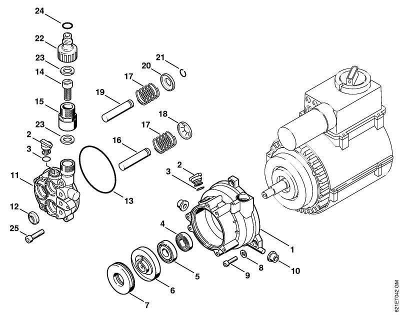 STIHL 9045-319-1050 Zylinderschraube DIN912-M5x25-8.8 positie 9 technische tekening