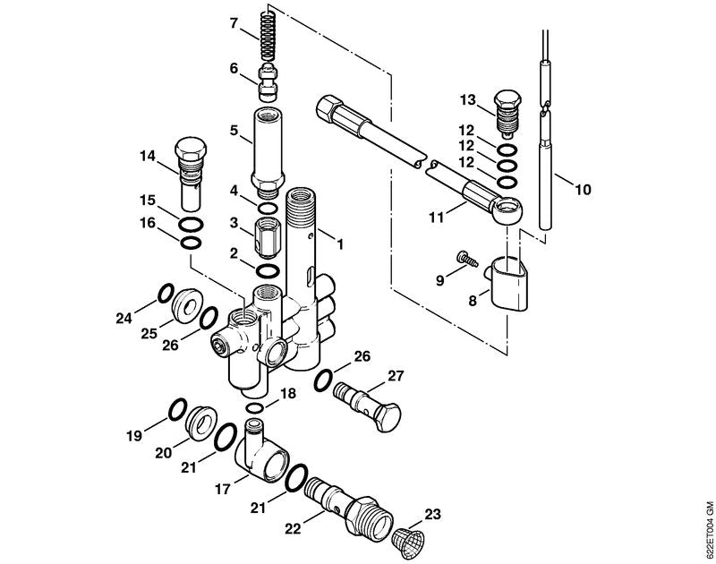 STIHL 4735-528-0200 Hohlschraube positie 22 technische tekening