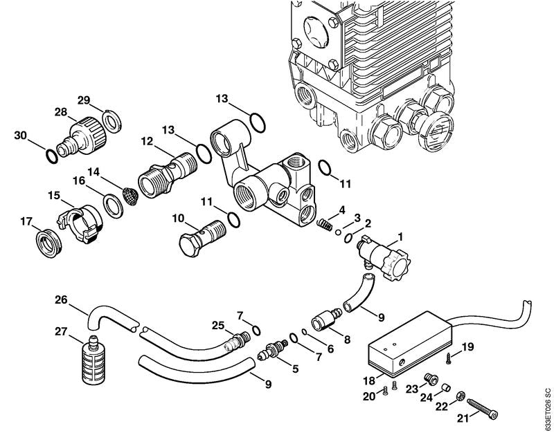 STIHL 4716-518-0800 Sieb positie 14 technische tekening