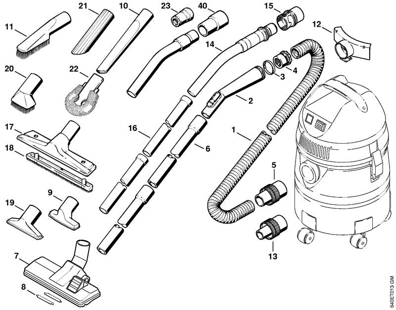 STIHL 4901-503-1503 Schlauchmuffe Ø 36/36 mm positie 40 technische tekening