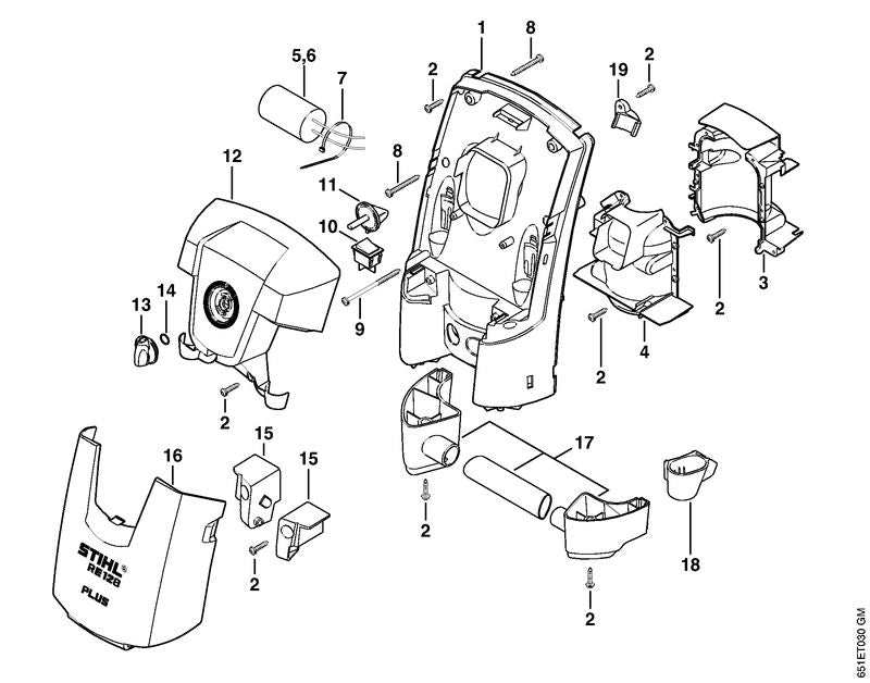 STIHL 4767-701-0900 Deckel positie 16 technische tekening
