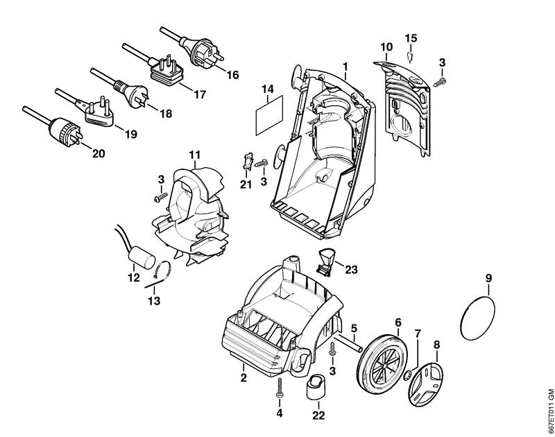 STIHL 4754-791-3600 Rad positie 6 technische tekening