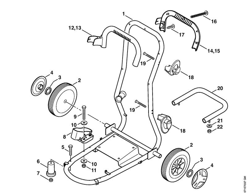 STIHL 4747-717-2200 Köcher positie 8 technische tekening