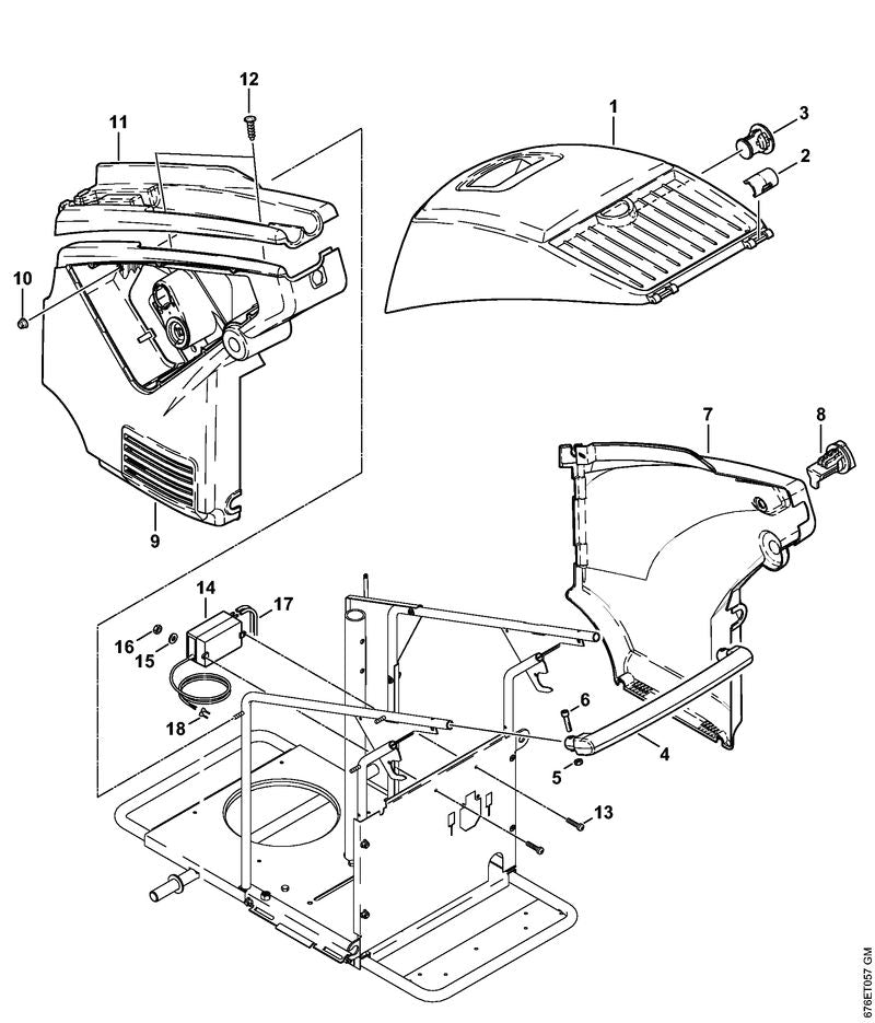 STIHL 4752-706-0100 Verriegelung positie 8 technische tekening