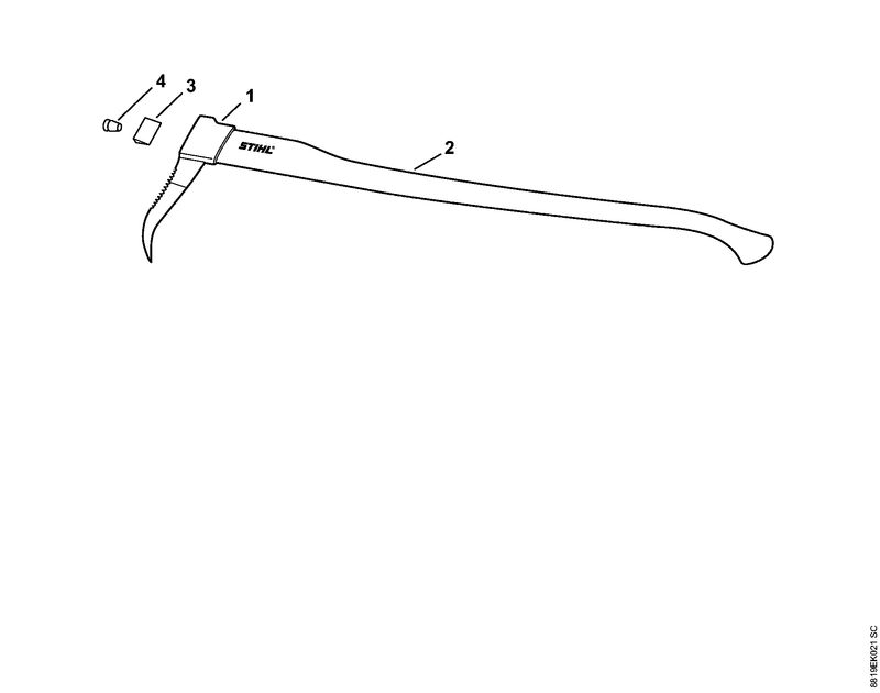 STIHL 0000-881-2130 Stiel Esche, 110 cm positie 2 technische tekening