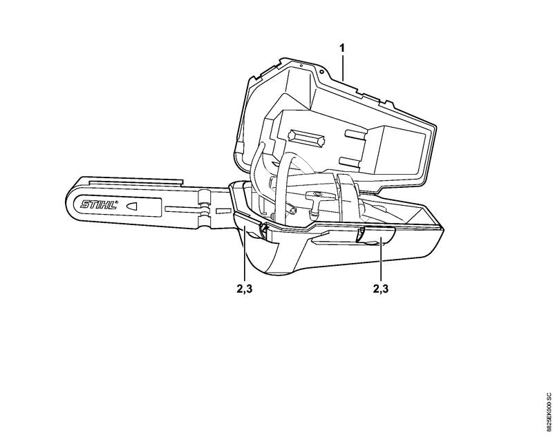 STIHL 0000-881-5602 Verriegelung positie 2 technische tekening