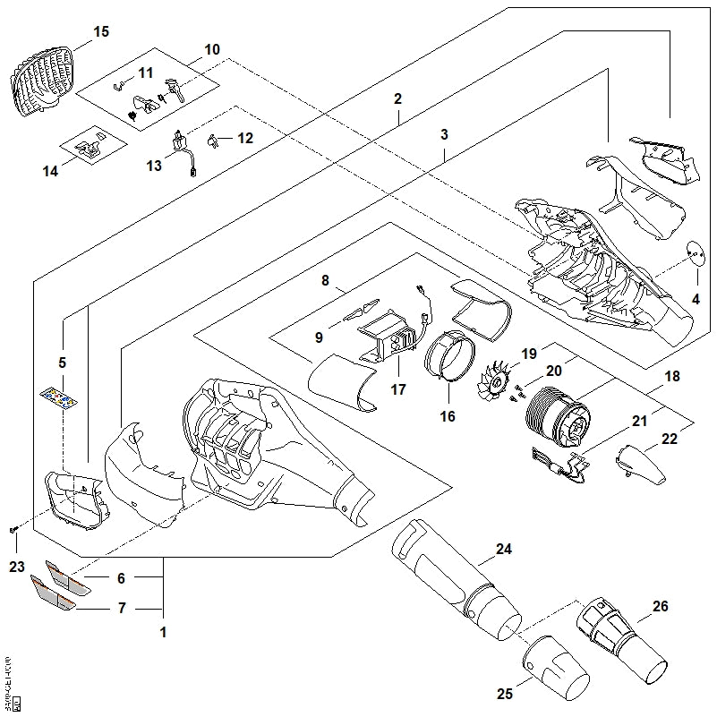 STIHL BA067086301 Runddüse positie 25 technische tekening
